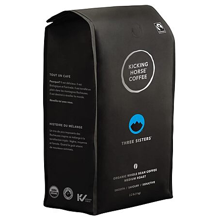 [S&S] $55.58*: 6-Pack 35.2-Oz Kicking Horse Organic Medium Roast Whole Bean Coffee (Three Sisters) at Amazon ($9.26 each)