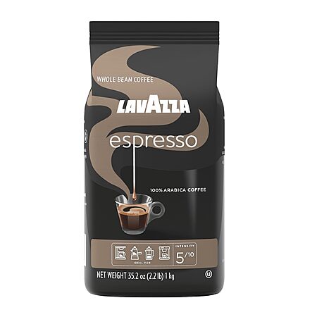 [S&S] $10.59: 2.2-Pound Lavazza Espresso Italiano Whole Bean Coffee Blend (Medium Roast) at Amazon