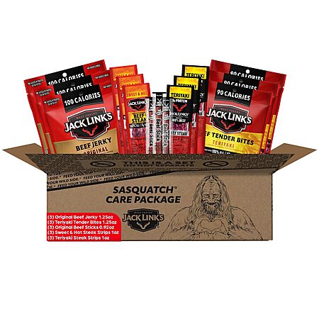 [S&S] $19.38: 15-Piece Jack Link's Beef Jerky Gift Basket Variety Pack at Amazon