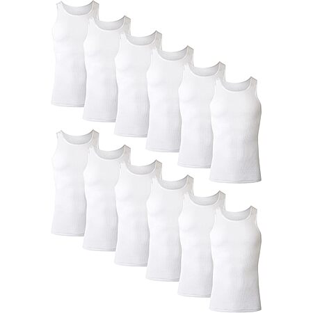 $13.25: 12-Pack Hanes Men's, Moisture-Wicking Ribbed, Lightweight Cotton Tank Undershirts at Amazon ($1.10 each)