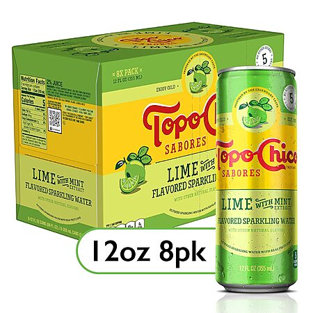 [S&S] $4.18: 8-Pack 12-Oz Topo Chico Sabores Lime with Mint Extract at Amazon (52.3￠ each)