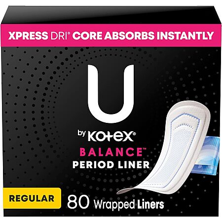 [S&S] $2.79*: 80-Count U by Kotex Balance Wrapped Panty Liners (Regular Length) at Amazon