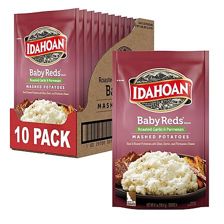 $9.20: 10-Pack 4.1-Oz Idahoan Mashed Potatoes (Baby Reds with Roasted Garlic and Parmesan) at Amazon (92￠ each)