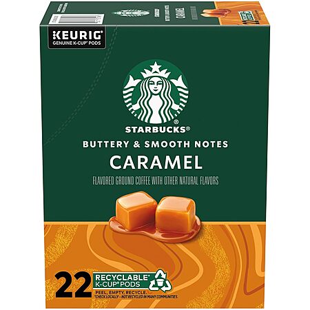 [S&S] $8.52: 22-Count Starbucks K-Cup Coffee Pods (Caramel) at Amazon (38.7￠ each)