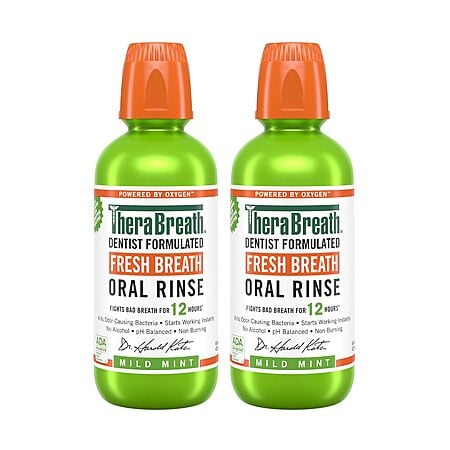 [S&S] $10.73*: 2-Pack 16-Oz TheraBreath Fresh Breath Mouthwash (Mild Mint) at Amazon