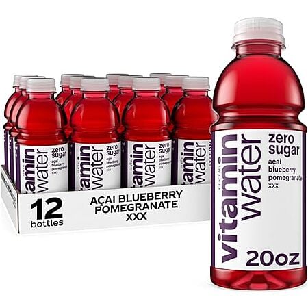 [S&S] $18.86*: 2 × 12-Pack 20-Oz GLACEAU vitaminwater Flavored Water Beverage (Zero Sugar XXX Açai Blueberry Pomegranate) ($9.43 each) at Amazon