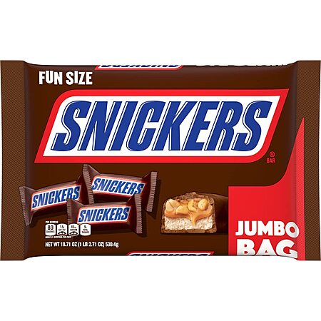18.71-Oz SNICKERS Fun Size Chocolate Candy Bars $3.25