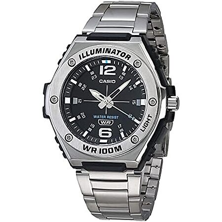 $38.97*: 50.5mm Casio Men’s MWA100H Series Stainless Steel Analog Watch (Silver) at Amazon