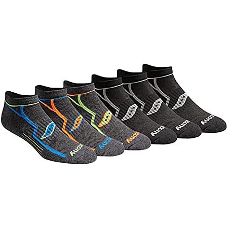 [AC] $4.51: 6-Pairs Saucony Men's Rundry Bolt Performance No-Show Socks at Amazon
