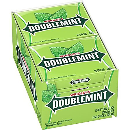 [S&S] $7.03: 10-Pack 15-Count Wrigley's DOUBLEMINT Mint Gum at Amazon