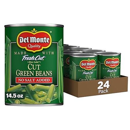 $11.52: 24-Pack 14.5-Oz Del Monte FRESH CUT BLUE LAKE Cut Green Beans at Amazon (48￠ each)