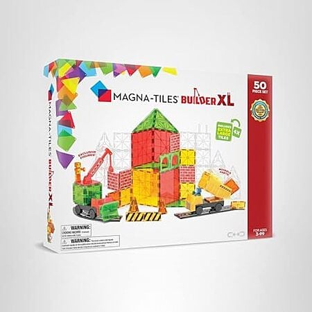 $34.99: 50-Piece MAGNA-TILES Builder XL Magnetic Construction Set at Amazon