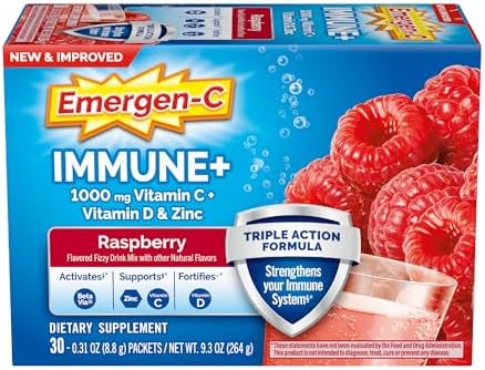 [S&S, AC] $4.54*: 30-Count 0.31-Oz Emergen-C Immune+ Triple Action Drink Powder (Raspberry) at Amazon