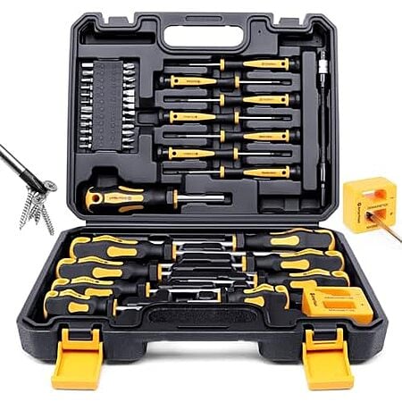 [AC] $15.36*: 43-Piece Amartisan Magnetic Screwdrivers Set w/ Case (Yellow) at Amazon