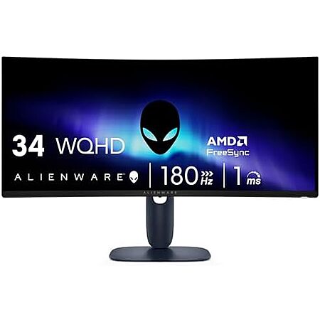 $269.99*: 34″ Alienware Curved Gaming Monitor WQHD 180Hz 1ms Display (AW3425DWM) at Amazon