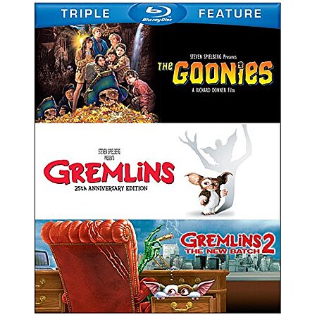 $8.99: The Goonies / Gremlins / Gremlins 2: Warner Triple Feature (Blu-ray) at Amazon