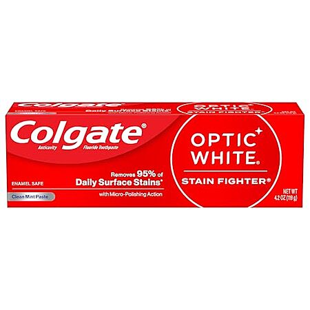 [S&S, AC] $1.79*: 4.2-Oz Colgate Optic White Stain Fighter Whitening Toothpaste (Clean Mint) at Amazon
