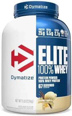 [S&S, AC] $44.45*: 80-Oz Dymatize Elite 100% Whey Protein Powder (Gourmet Vanilla, 67 Servings) at Amazon