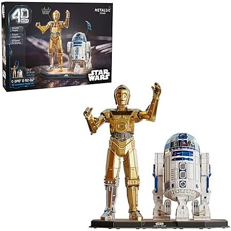 $18.49*: 416-Piece 4D Build Star Wars: C-3P0 & R2-D2 Model Kit w/ Display Stand at Amazon