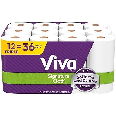 [S&S, AC] $14.49*: 12-Pack 129-Sheets Viva Signature Cloth Paper Towels at Amazon