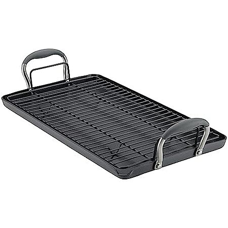 $44.93*: Anolon Advanced Home Hard Anodized Nonstick Double Burner Griddle w/ Roasting Rack at Amazon