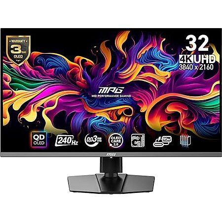 [AC] $739.99: 32" MSI MPG 321URX 4K QD-OLED 0.03ms 240Hz Gaming Monitor at Amazon