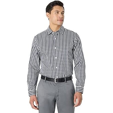 $7.96*: Amazon Essentials Men's/Big/Tall Regular Fit Long Sleeve Dress Shirt (Various) at Amazon