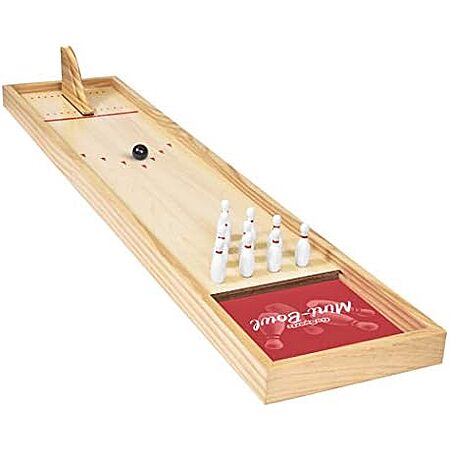 $36.48 | GoSports Mini Wooden Tabletop Bowling Game Set at Amazon