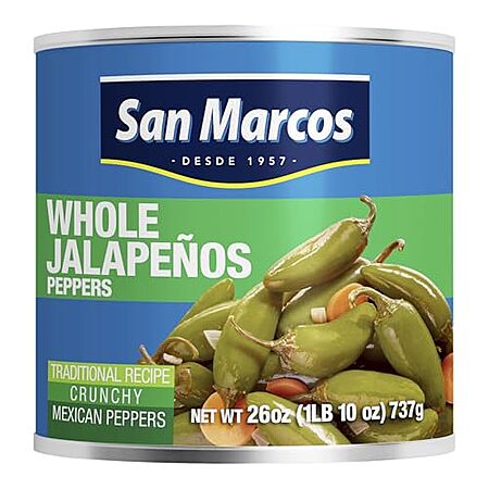 [S&S] $1.50* | 26-Oz San Marcos Whole Jalapeno Peppers at Amazon