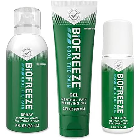[Prime, AC] $17.99* | BioFreeze Topical Pain Reliever Roll-on, Gel & Spray Variety Pack at Amazon