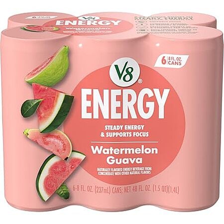 [S&S, AC] $14.30 | 6 × 6-Pack 8-Oz V8 Energy Drink (Watermelon Guava) ($2.38 each) at Amazon