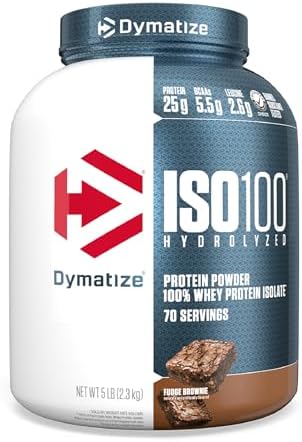 [S&S, AC] $119.52 | 2 × 80-Oz Dymatize ISO100 Hydrolyzed Protein Powder (Fudge Brownie, 70 Servings) ($59.76 each) at Amazon