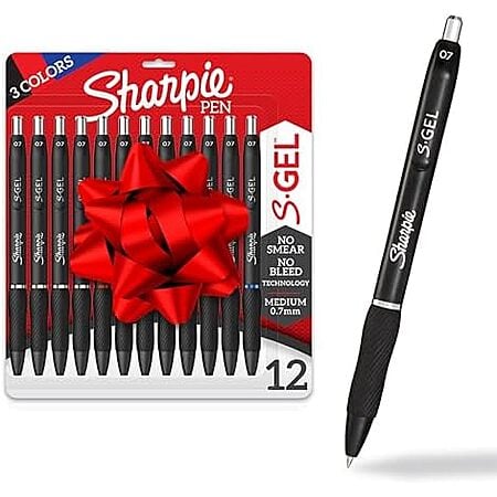 [S&S] $5.62 | 12 Count Sharpie S-Gel Gel Pens Writing Drawing Coloring Gel Pens at Amazon