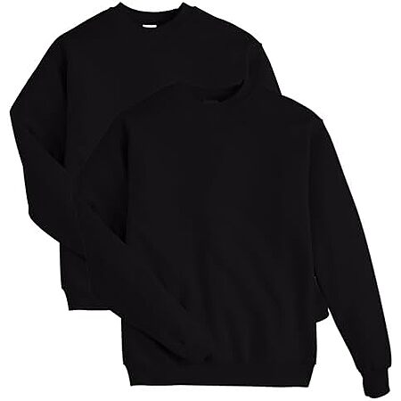 $9.20* | 2-Pk Hanes Men's EcoSmart Fleece Pullover Crewneck Sweatshirts (Black) at Amazon