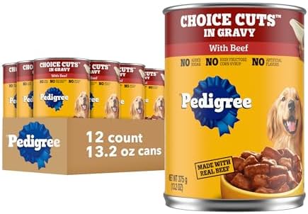 $12.34* | 12-ct 13.2-oz Pedigree Choice Cuts in Gravy Adult Soft Wet Dog Food w/ Beef at Amazon