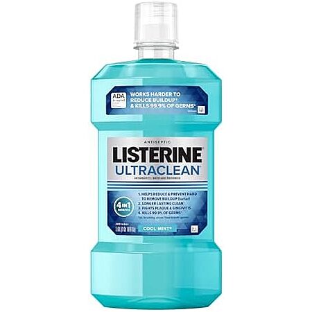 [S&S, AC] $3.55* | 33.8-Oz Listerine Ultraclean Oral Care Antiseptic Mouthwash (Cool Mint) at Amazon