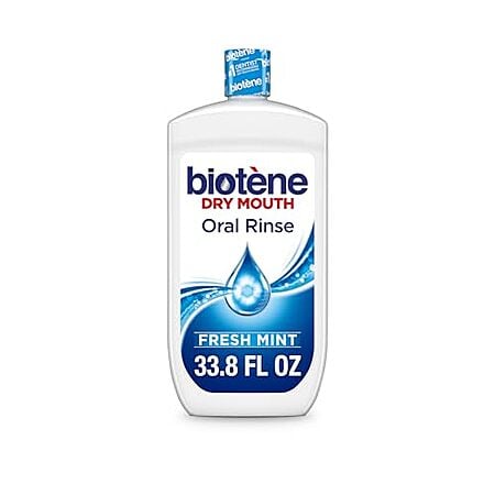[S&S, AC] $5.38 | 33.8-Oz Biotene Oral Rinse Mouthwash for Dry Mouth (Fresh Mint) at Amazon