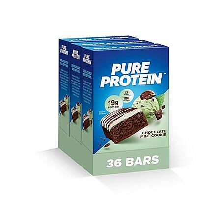 [S&S] $33.84 | 36-Pack 1.76-Oz Pure Protein Protein Bars (Chocolate Mint Cookie) at Amazon (94￠ each)
