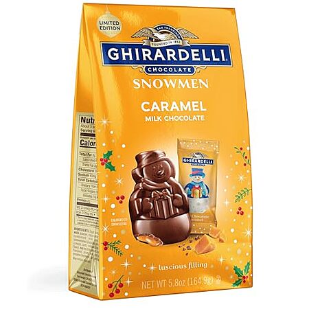 $5* | 5.8-Oz Ghirardelli Milk Chocolate Caramel Snowmen at Amazon