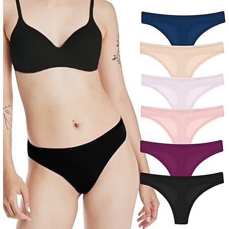 $14.99 | 6-Pack Hanes Premier Women's Underwear Thongs Set at Amazon