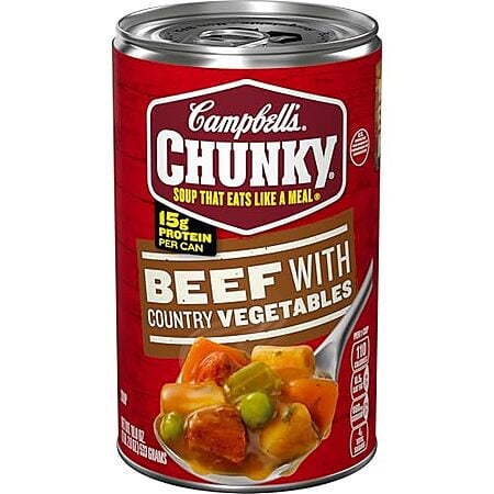 [S&S, AC] $19.94 | 16 × 18.8-Oz Campbell's Chunky Soup (Beef with Country Vegetables) ($1.25 each) at Amazon