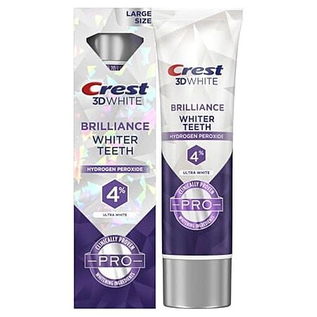 [S&S, AC] $4.54 | 3.8-Oz Crest 3D White Brilliance Pro Ultra White Teeth Whitening Toothpaste (Mint) at Amazon