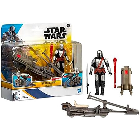 $8.35 | 4" Star Wars Epic World of Action The Mandalorian Action Figure & Speeder Bike at Amazon