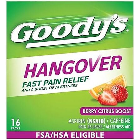 [S&S, AC] $2.77* | 16-Count Goody's Hangover Powders Dissolve Packs (Berry Citrus) at Amazon