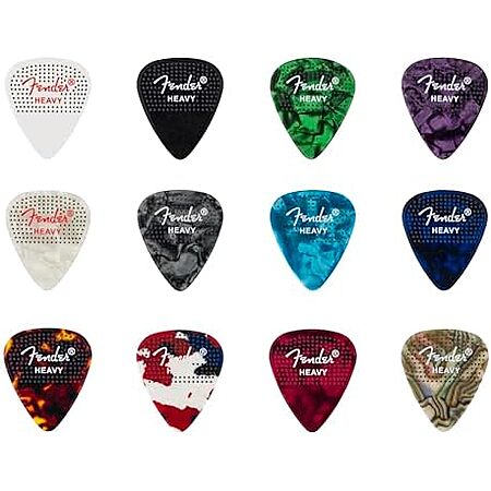 $6.99* | 12-Pack Fender Celluloid Guitar Picks (351 Dotted Shape, Heavy) at Amazon