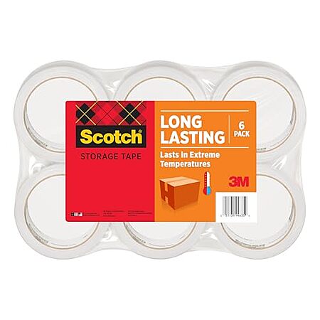 $12.48* | 6-Count Scotch Long Lasting Storage Packaging Tape (1.88" x 54.6 yd) at Amazon