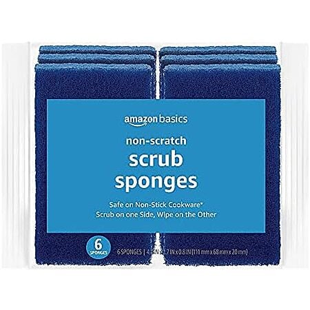 [S&S, AC] $2.23* | 6-Pack Amazon Basics Scrub Sponges (Non-Scratch) at Amazon