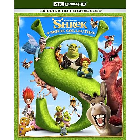 $27.93* | Shrek: 4-Movie Collection: Shrek, Shrek 2, Shrek the Third, Shrek Forever After (4K Ultra HD + Digital 4K) at Amazon