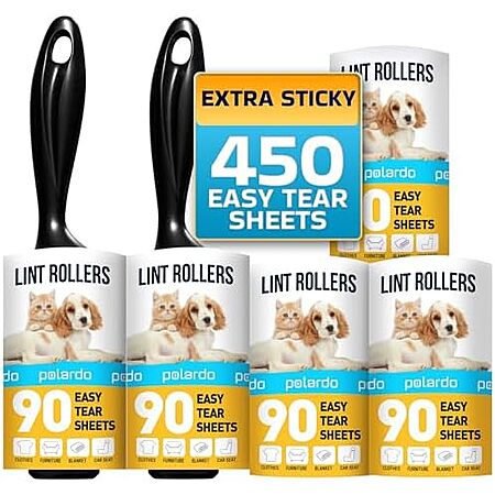 [S&S, AC] $4.49* | 5-Pack 60-Sheet Lint Rollers at Amazon