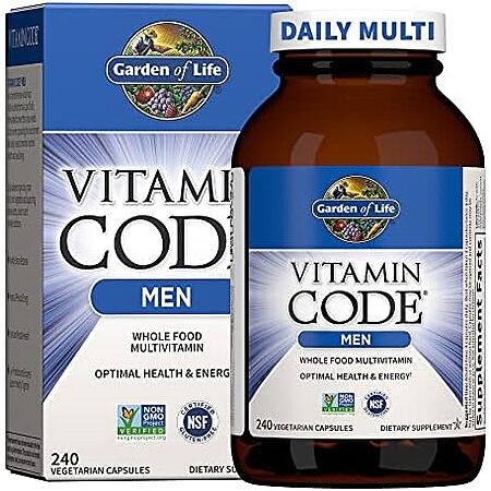 [S&S, AC] $29.39 | 240-Count Garden of Life Vitamin Code, Whole Food Multivitamin for Men (Unflavored) at Amazon